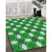 Machine Washable Transitional Medium Forest Green Rug in a Family Room, wshpat495