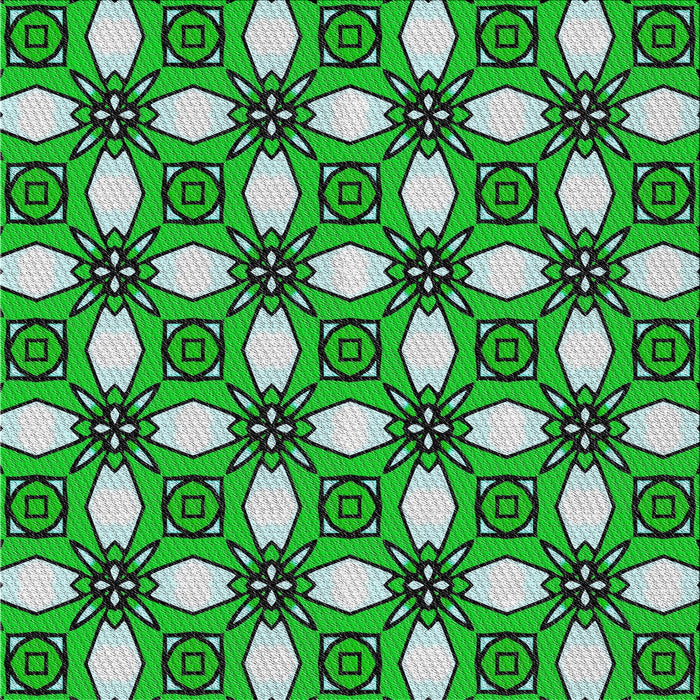 Square Patterned Forest Green Novelty Rug, pat495