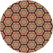 Square Patterned Bronze Brown Rug, pat496brn