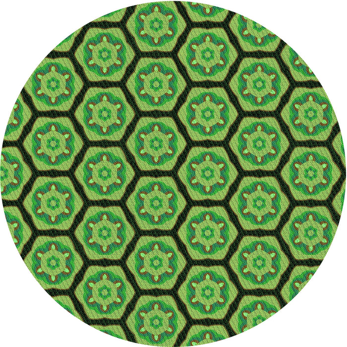 Square Machine Washable Transitional Green Rug in a Living Room, wshpat496grn