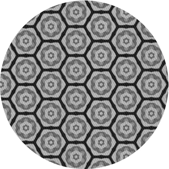 Square Patterned Dark Gray Rug, pat496gry