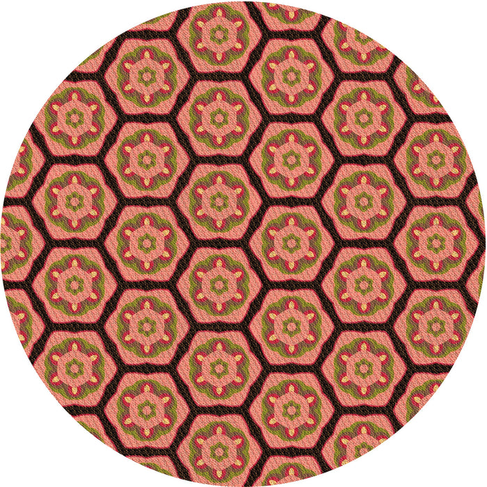 Square Patterned Tomato Red Rug, pat496org