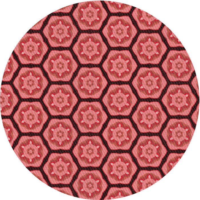 Square Patterned Red Rug, pat496rd