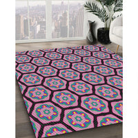 Patterned Dark Raspberry Purple Novelty Rug, pat496