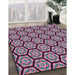 Patterned Dark Raspberry Purple Novelty Rug in Family Room, pat496