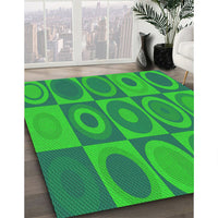 Patterned Lime Green Rug, pat497grn