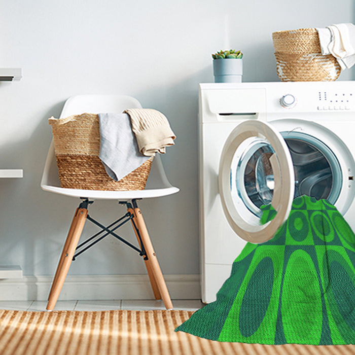 Machine Washable Transitional Lime Green Rug in a Washing Machine, wshpat497grn