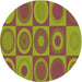 Square Patterned Pistachio Green Rug, pat497org