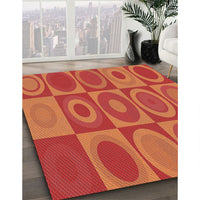 Patterned Bright Orange Rug, pat497rd