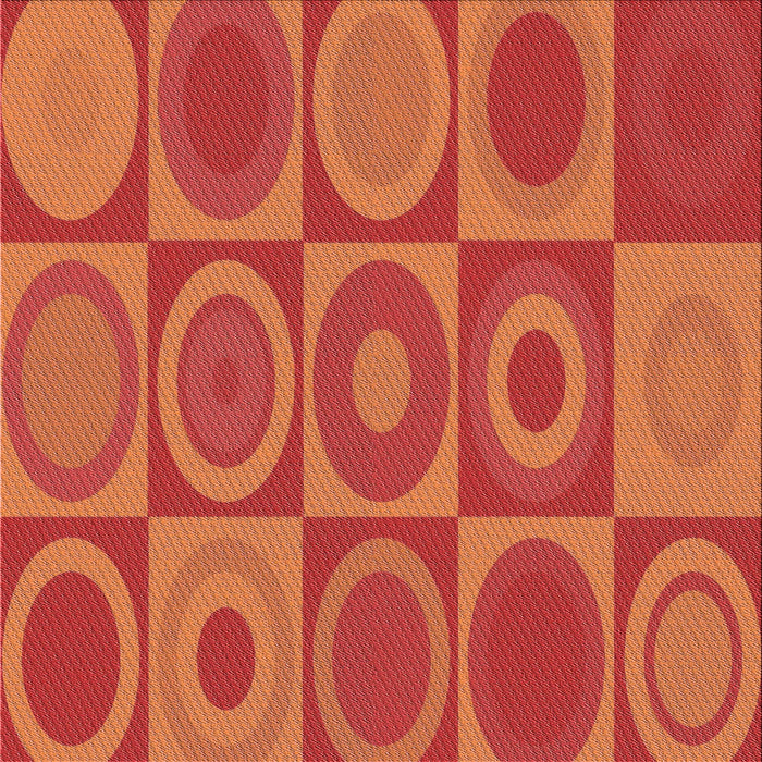 Round Patterned Bright Orange Rug, pat497rd