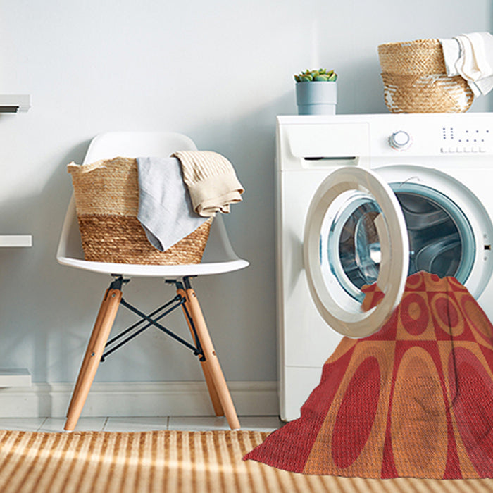 Machine Washable Transitional Bright Orange Rug in a Washing Machine, wshpat497rd