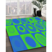 Patterned Neon Green Novelty Rug, pat497