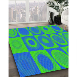 Machine Washable Transitional Neon Green Rug in a Family Room, wshpat497