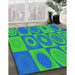 Machine Washable Transitional Neon Green Rug in a Family Room, wshpat497