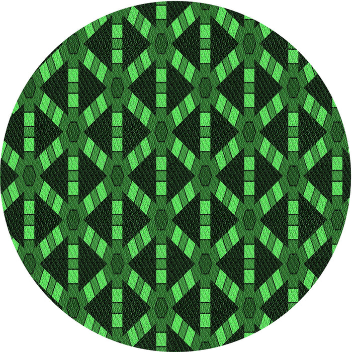 Square Patterned Dark Forest Green Rug, pat498grn