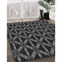 Patterned Midnight Gray Rug, pat498gry