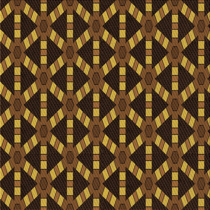 Round Patterned Black Brown Rug, pat498org