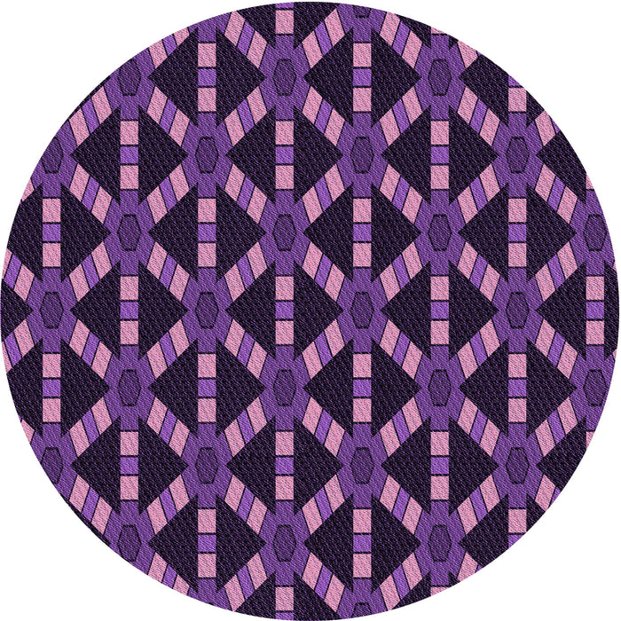 Square Patterned Dark Purple Rug, pat498pur