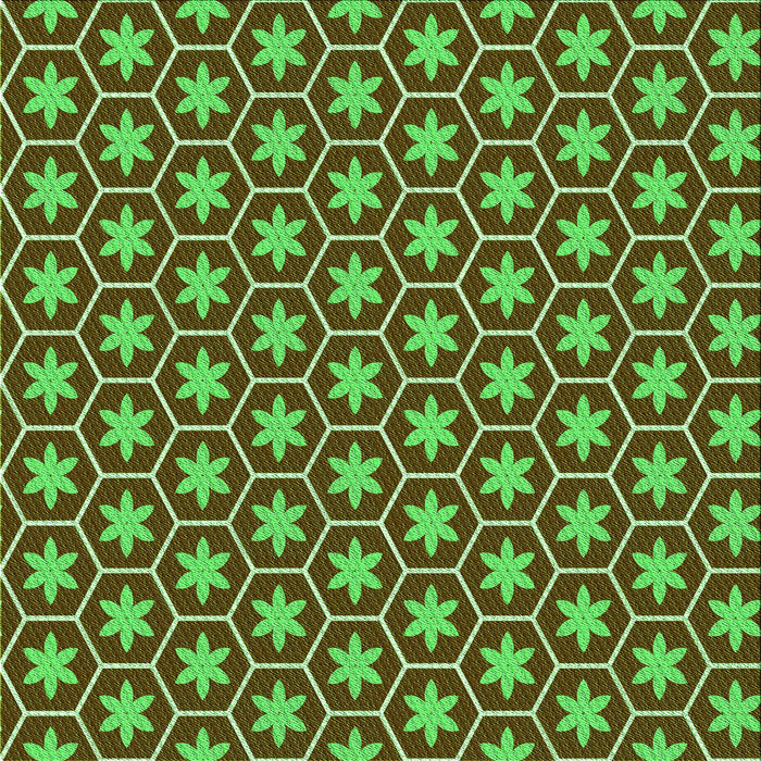 Round Patterned Green Rug, pat499grn