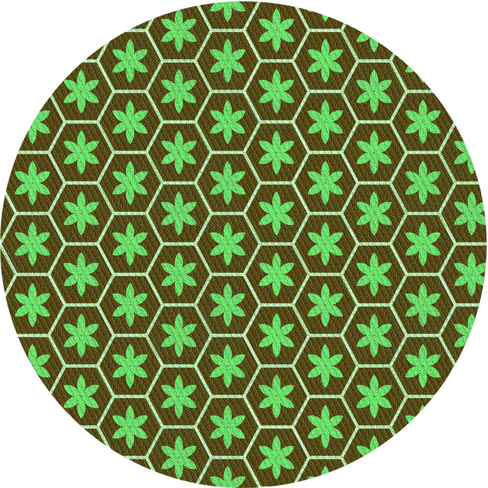 Square Machine Washable Transitional Green Rug in a Living Room, wshpat499grn