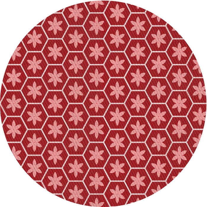 Square Patterned Red Rug, pat499rd