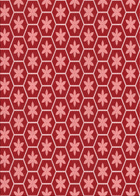 Machine Washable Transitional Red Rug, wshpat499rd