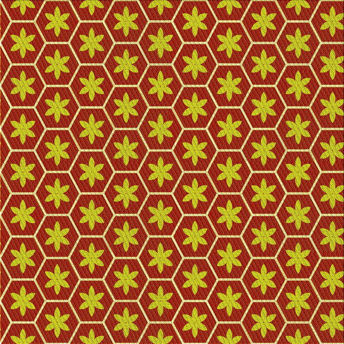 Round Patterned Yellow Rug, pat499yw