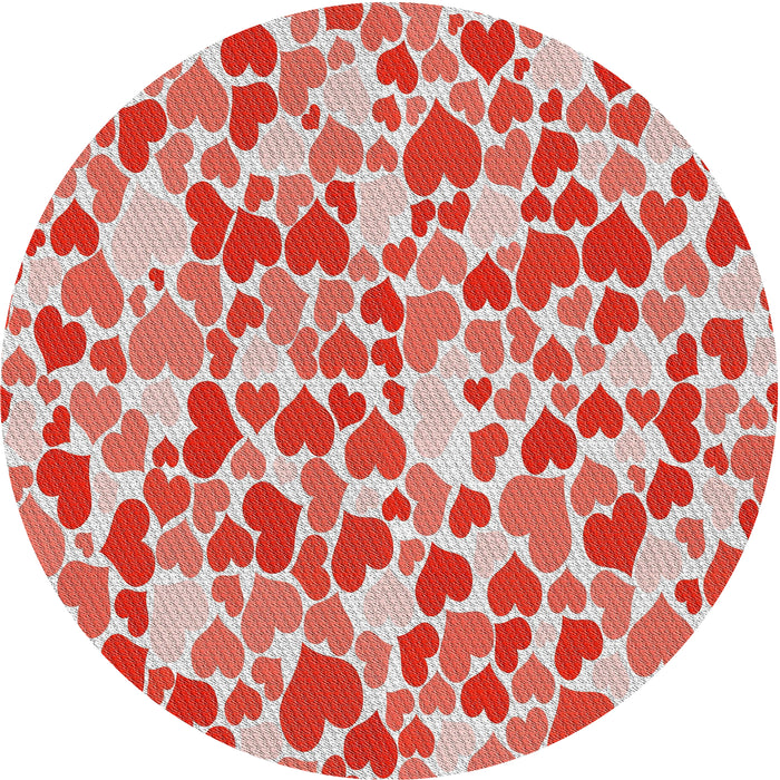 Sideview of Patterned Neon Red Novelty Rug, pat4