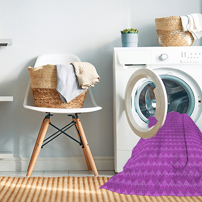 Machine Washable Transitional Fuchsia Magenta Purple Rug in a Washing Machine, wshpat5pur