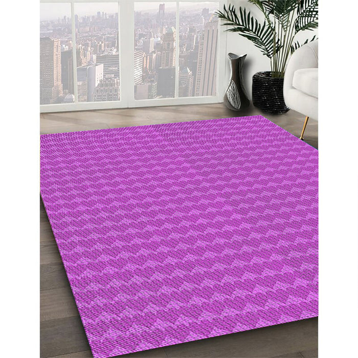 Machine Washable Transitional Fuchsia Magenta Purple Rug in a Family Room, wshpat5pur