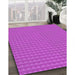 Machine Washable Transitional Fuchsia Magenta Purple Rug in a Family Room, wshpat5pur