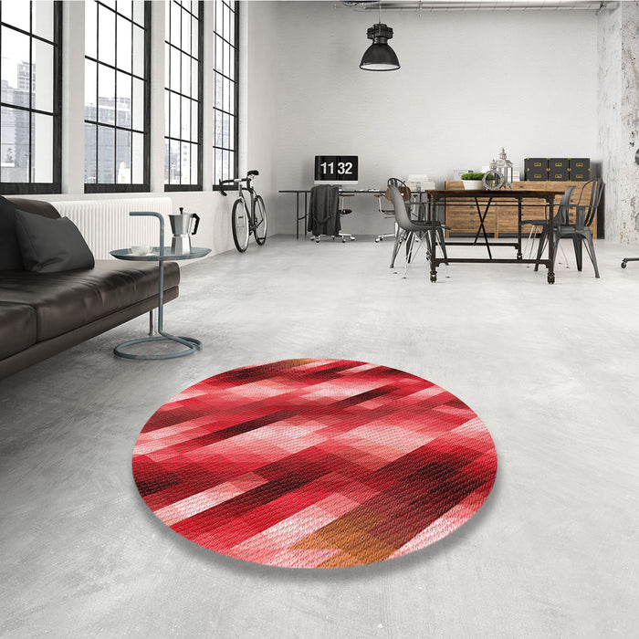 Patterned Red Rug in a Kitchen, pat50rd