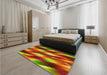 Patterned Red Rug in a Bedroom, pat50yw