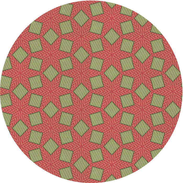 Square Patterned Brass Green Rug, pat500brn