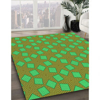 Patterned Olive Green Rug, pat500grn