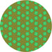 Square Patterned Olive Green Rug, pat500grn