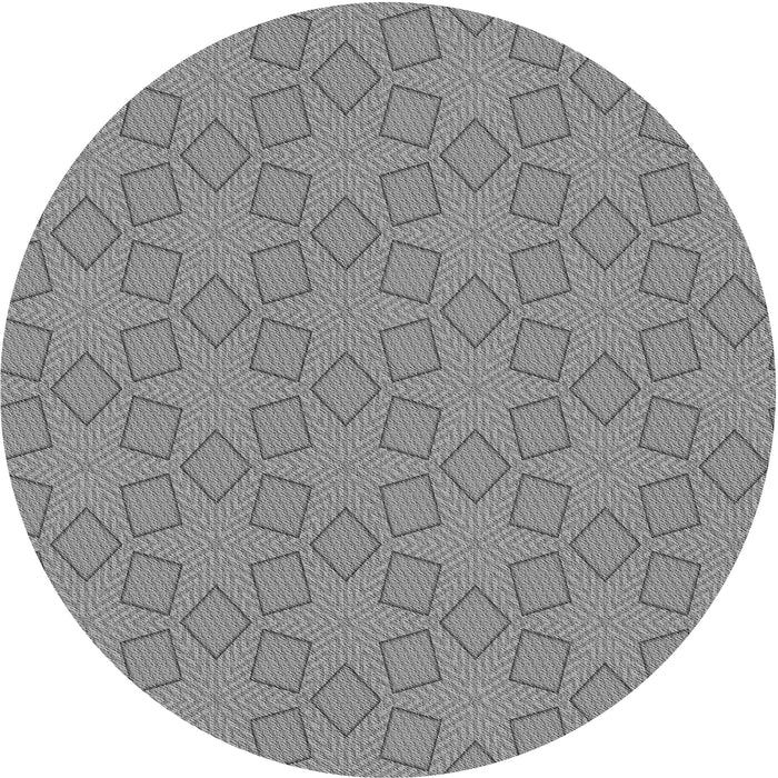 Square Patterned Dark Gray Rug, pat500gry