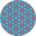 Square Patterned Bright Turquoise Blue Rug, pat500lblu
