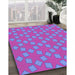 Patterned Fuchsia Magenta Purple Rug in Family Room, pat500pur