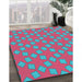 Machine Washable Transitional Blue Turquoise Green Rug in a Family Room, wshpat500