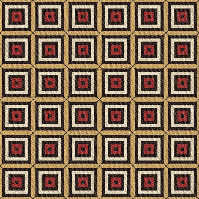 Round Patterned Brown Sand Brown Rug, pat501brn