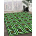 Patterned Green Rug in Family Room, pat501grn