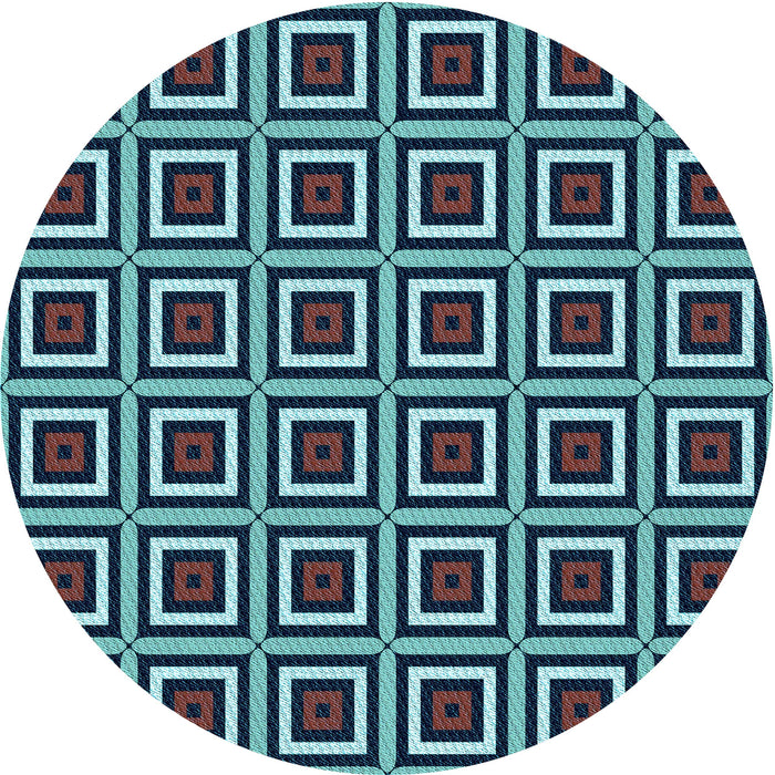 Square Machine Washable Transitional Deep-Sea Blue Rug in a Living Room, wshpat501lblu