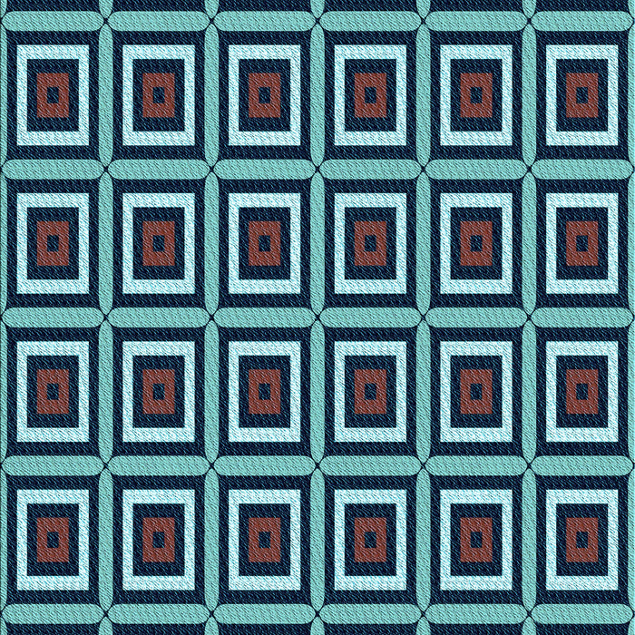 Patterned Deep-Sea Blue Rug, pat501lblu