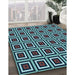 Patterned Deep-Sea Blue Rug in Family Room, pat501lblu