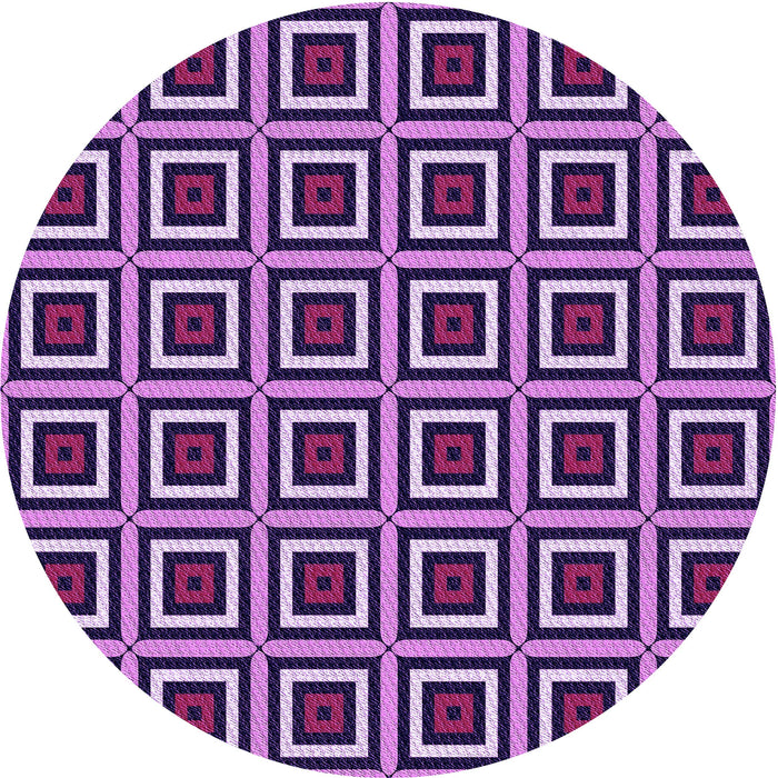 Square Patterned Violet Purple Rug, pat501pur