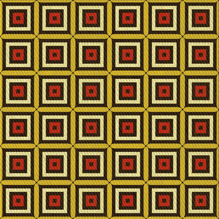 Round Patterned Red Rug, pat501yw