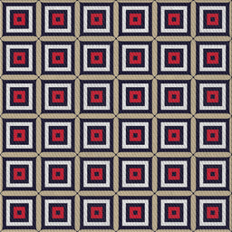 Square Patterned Silver Pink Novelty Rug, pat501