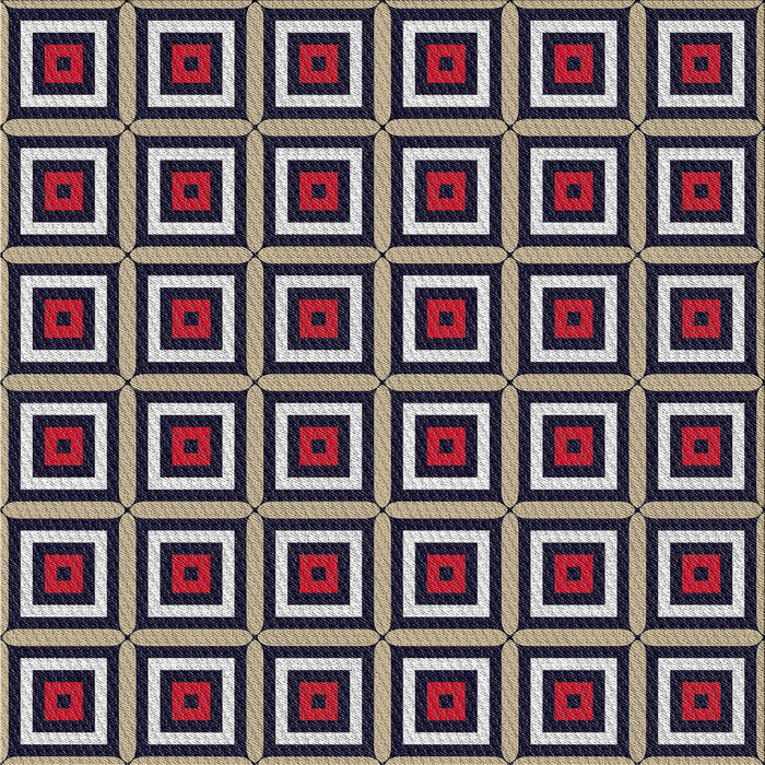 Square Patterned Silver Pink Novelty Rug, pat501