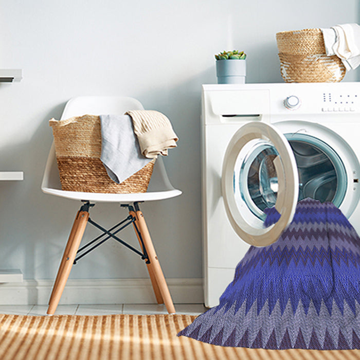 Machine Washable Transitional Medium Slate Blue Rug in a Washing Machine, wshpat502blu